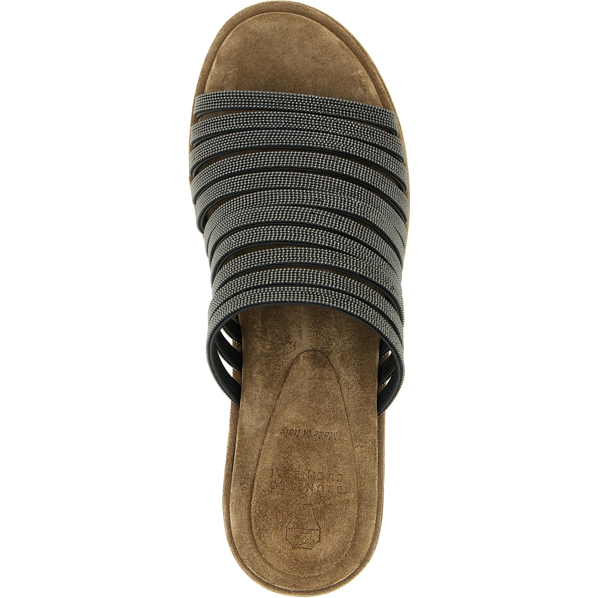 Brown Lamb Leather Wedge Sandals
