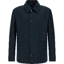 Blue Linen Full-Length Jacket