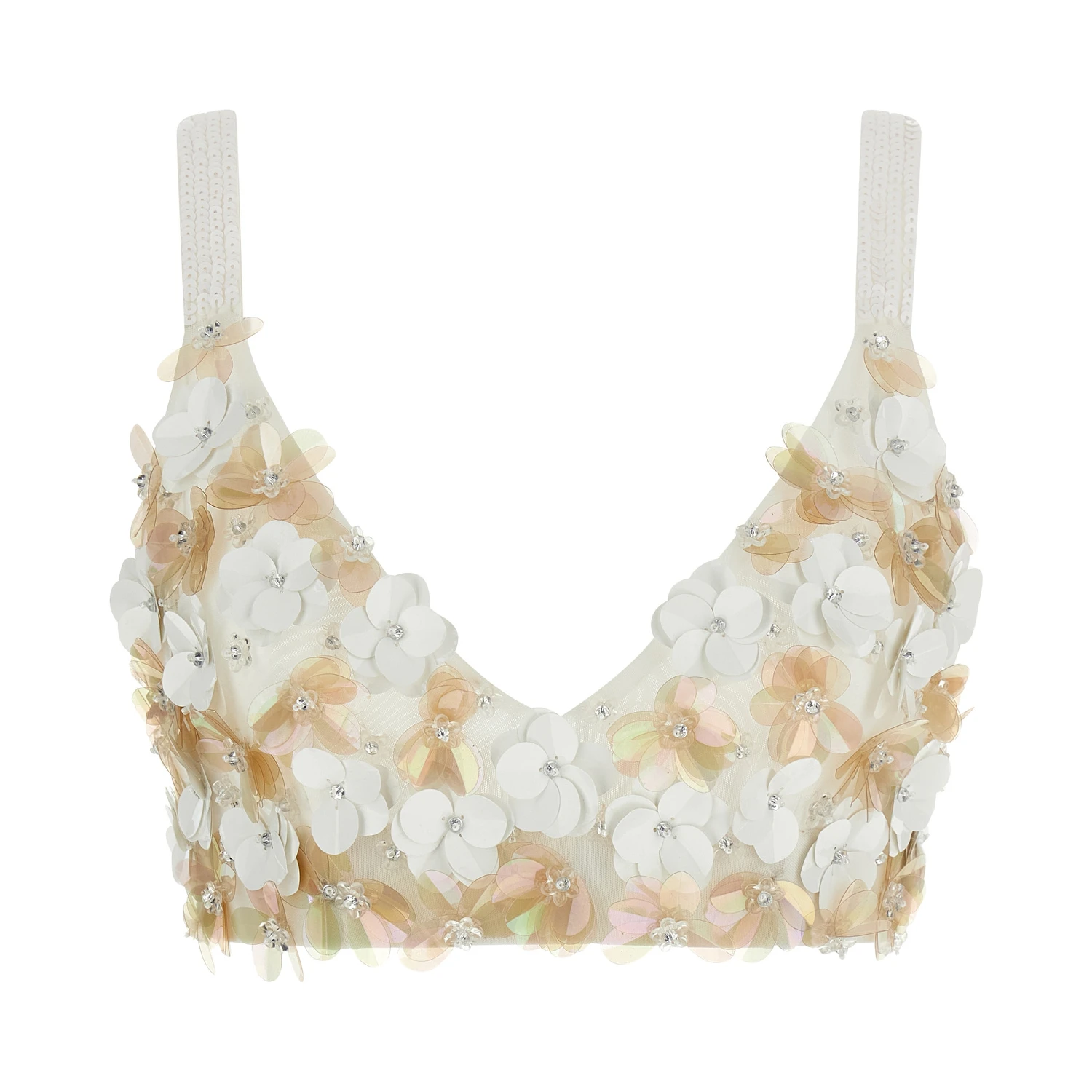 White Polyamide Tank Tops
