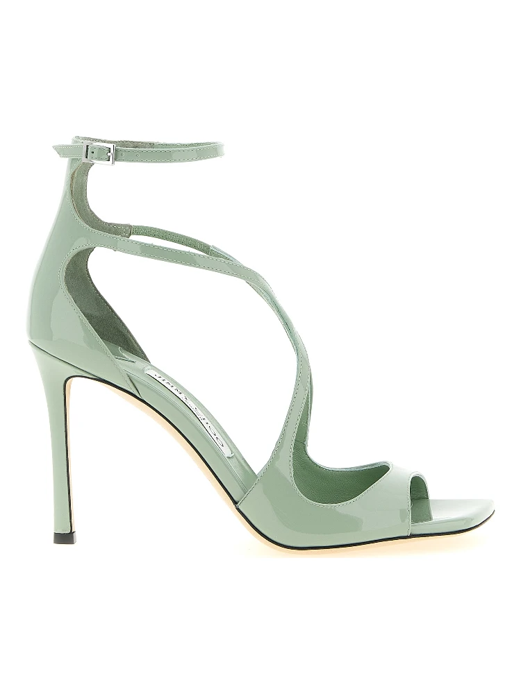 Bicolor Leather Stiletto Heel Sandals