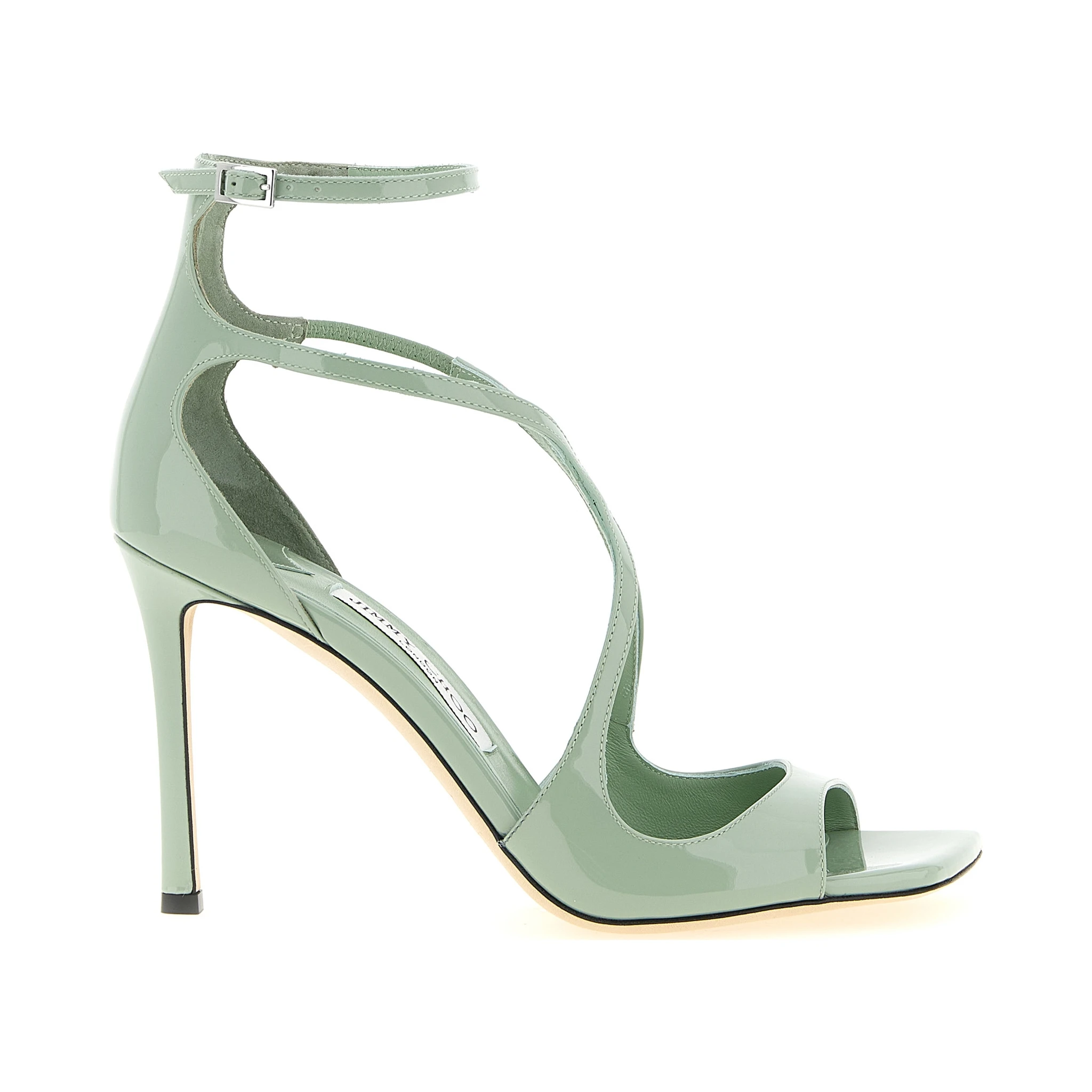 Bicolor Leather Stiletto Heel Sandals