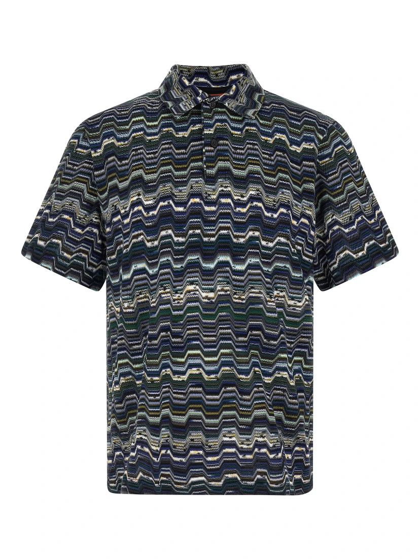Blue Cotton Polo Shirt