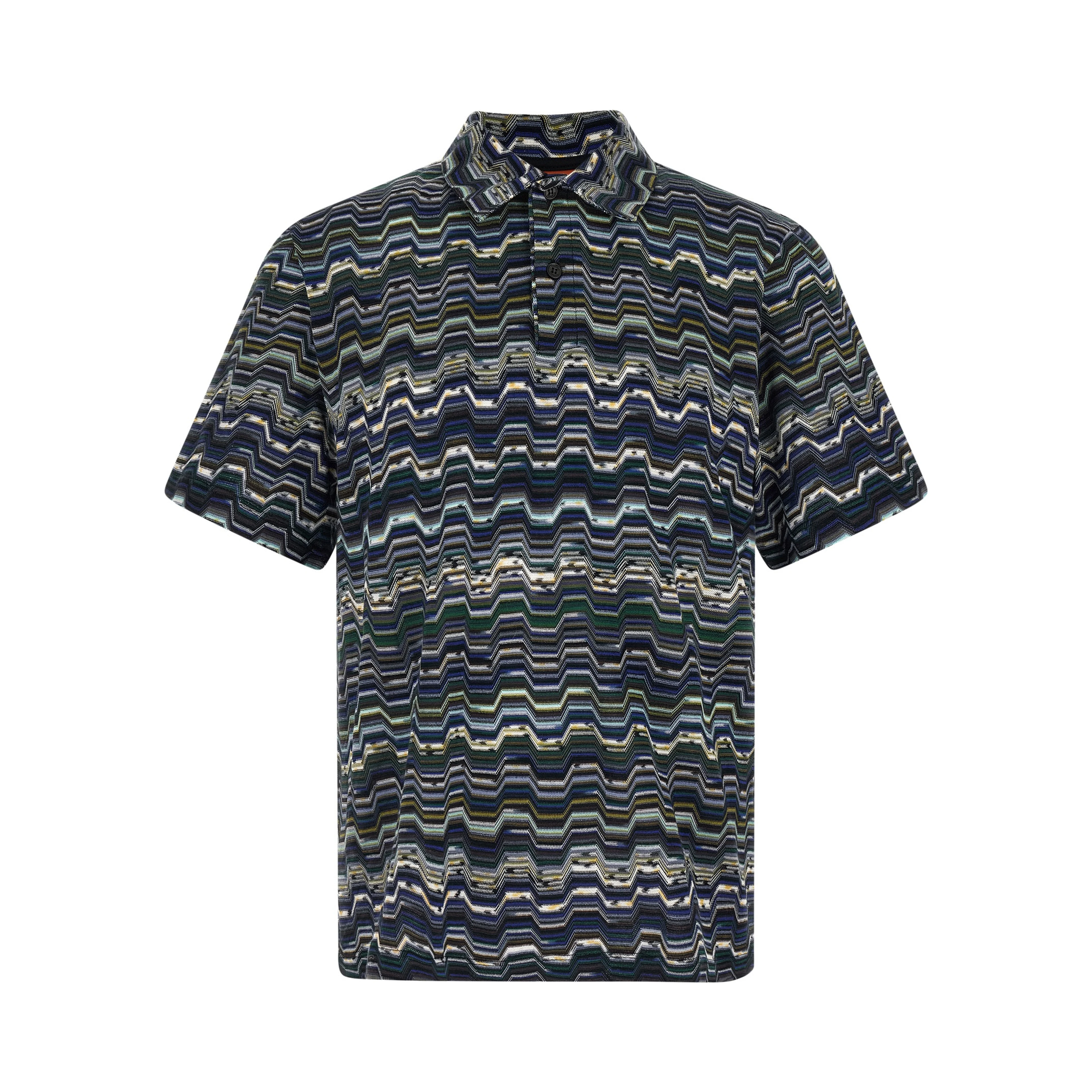 Blue Cotton Polo Shirt