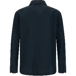 Blue Linen Full-Length Jacket