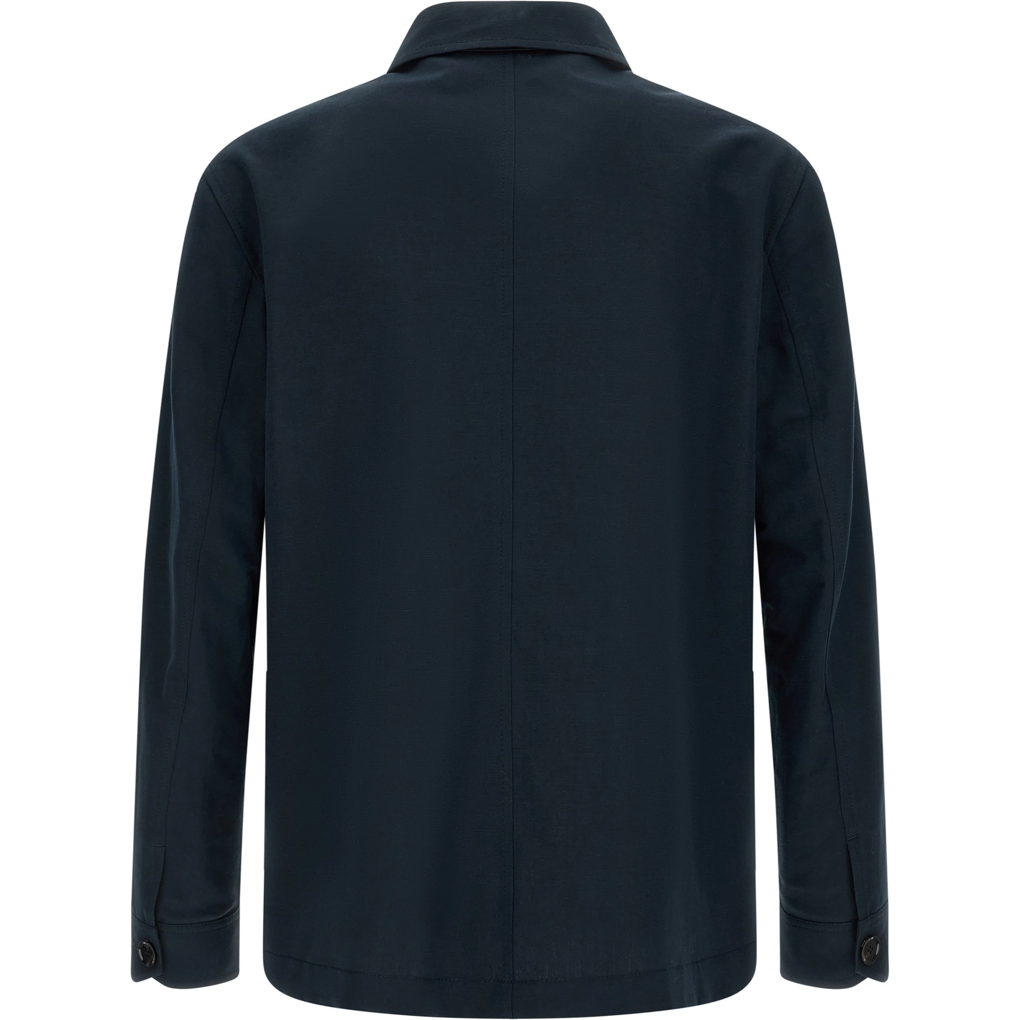 Blue Linen Full-Length Jacket