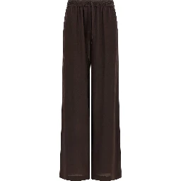 Brown Silk Casual Pants