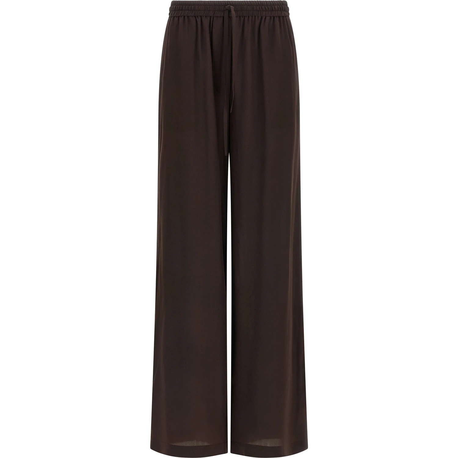 Brown Silk Casual Pants