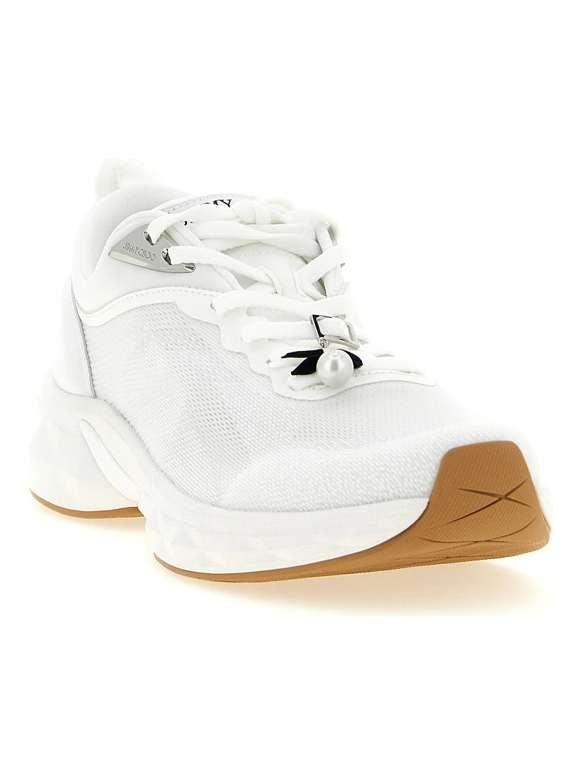 White Tencel Athletic Sneakers