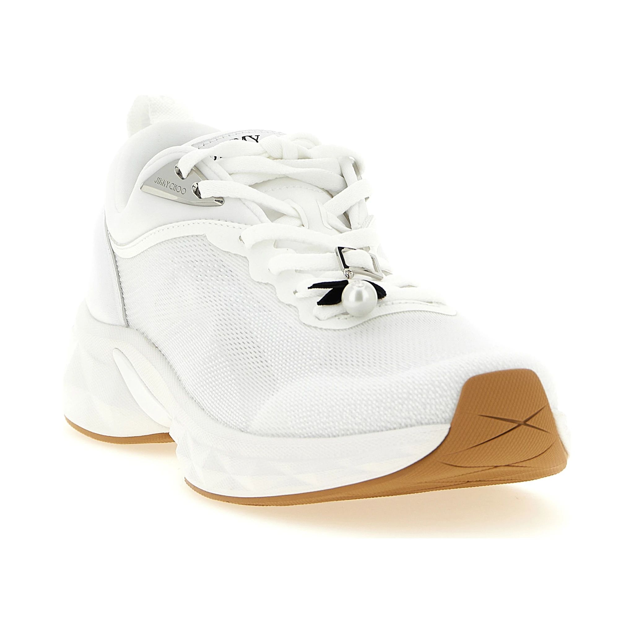 White Tencel Athletic Sneakers