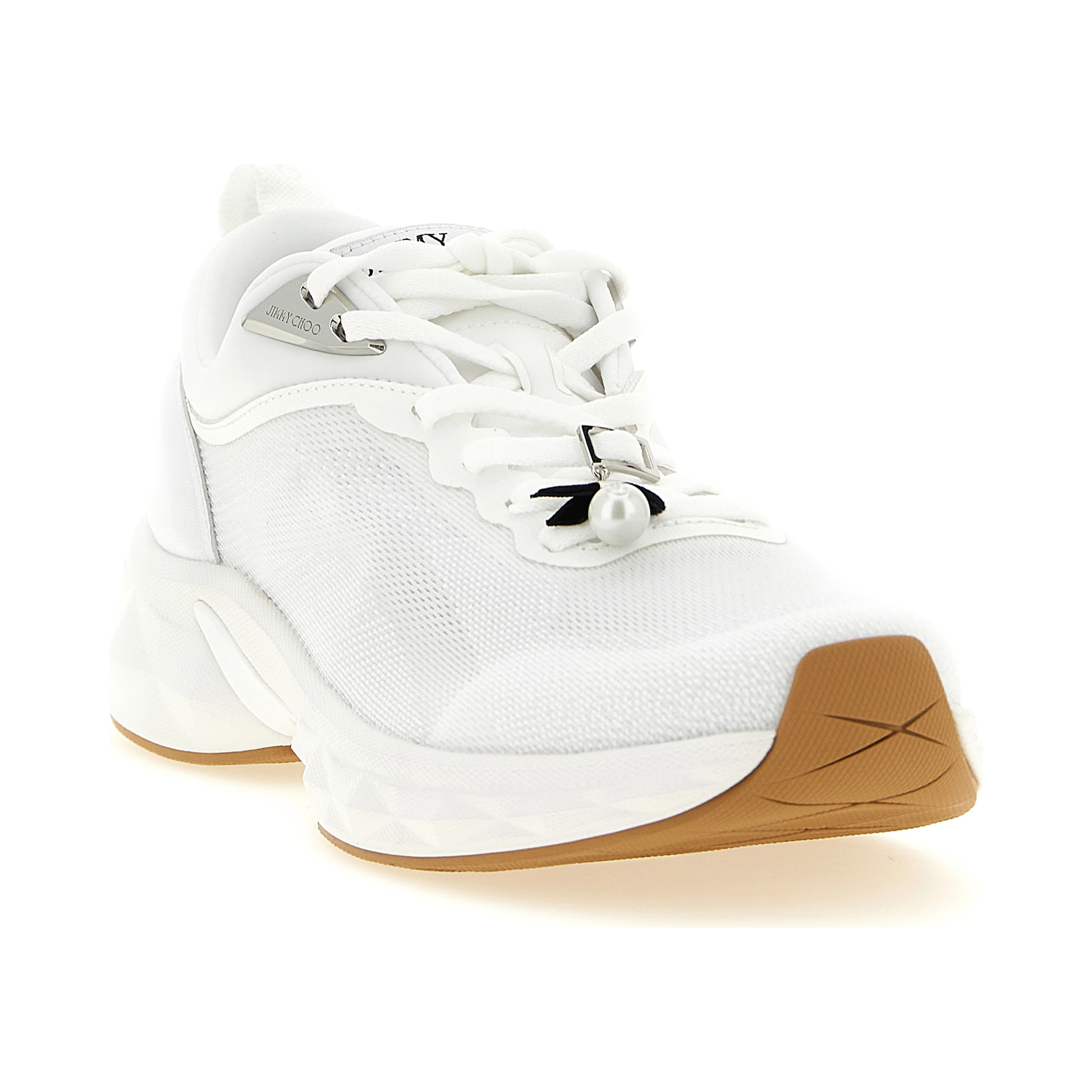 White Tencel Athletic Sneakers