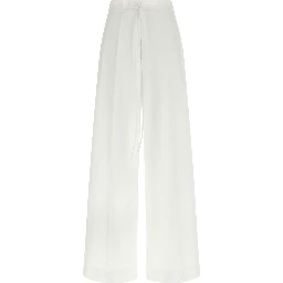 White Cotton Casual Pants