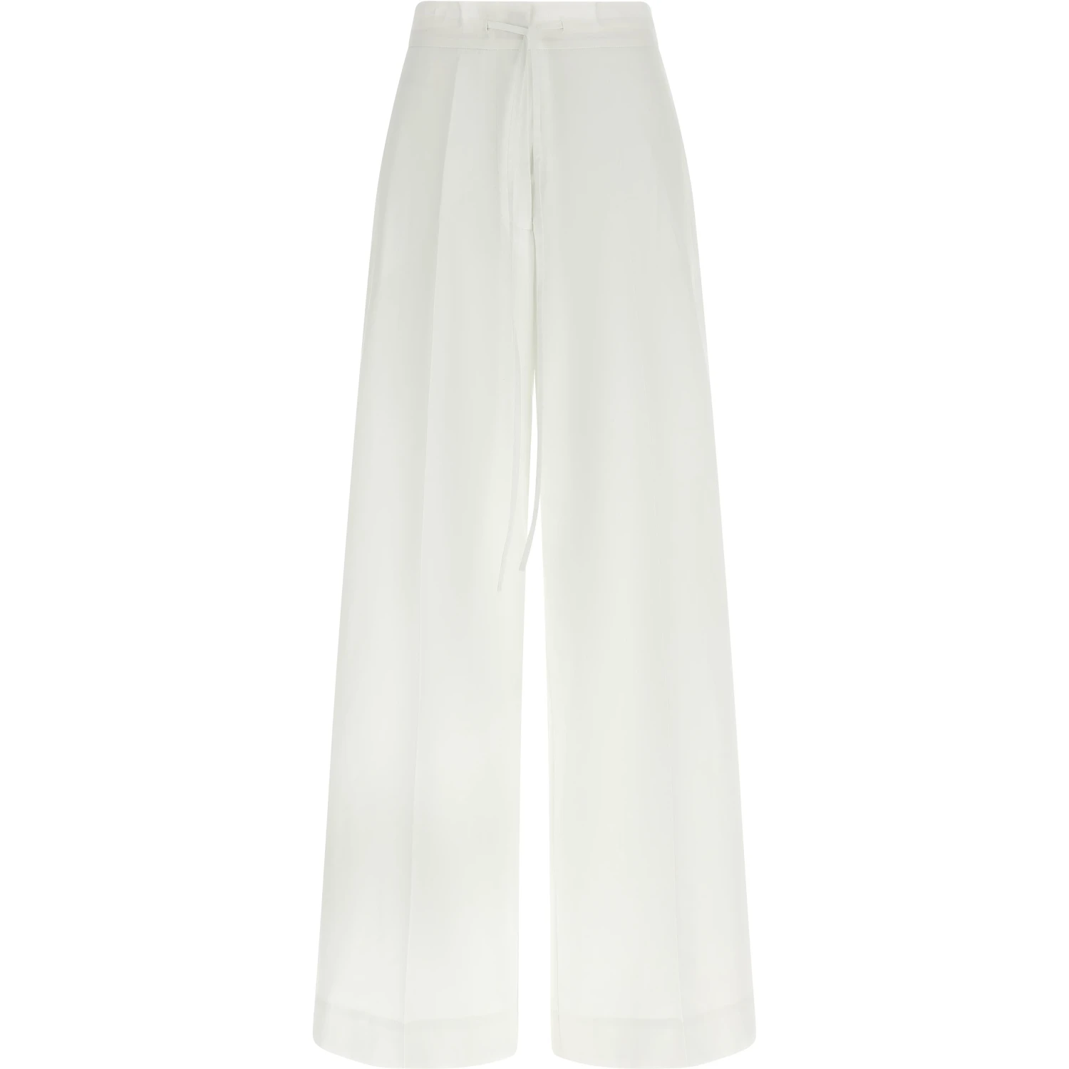 White Cotton Casual Pants