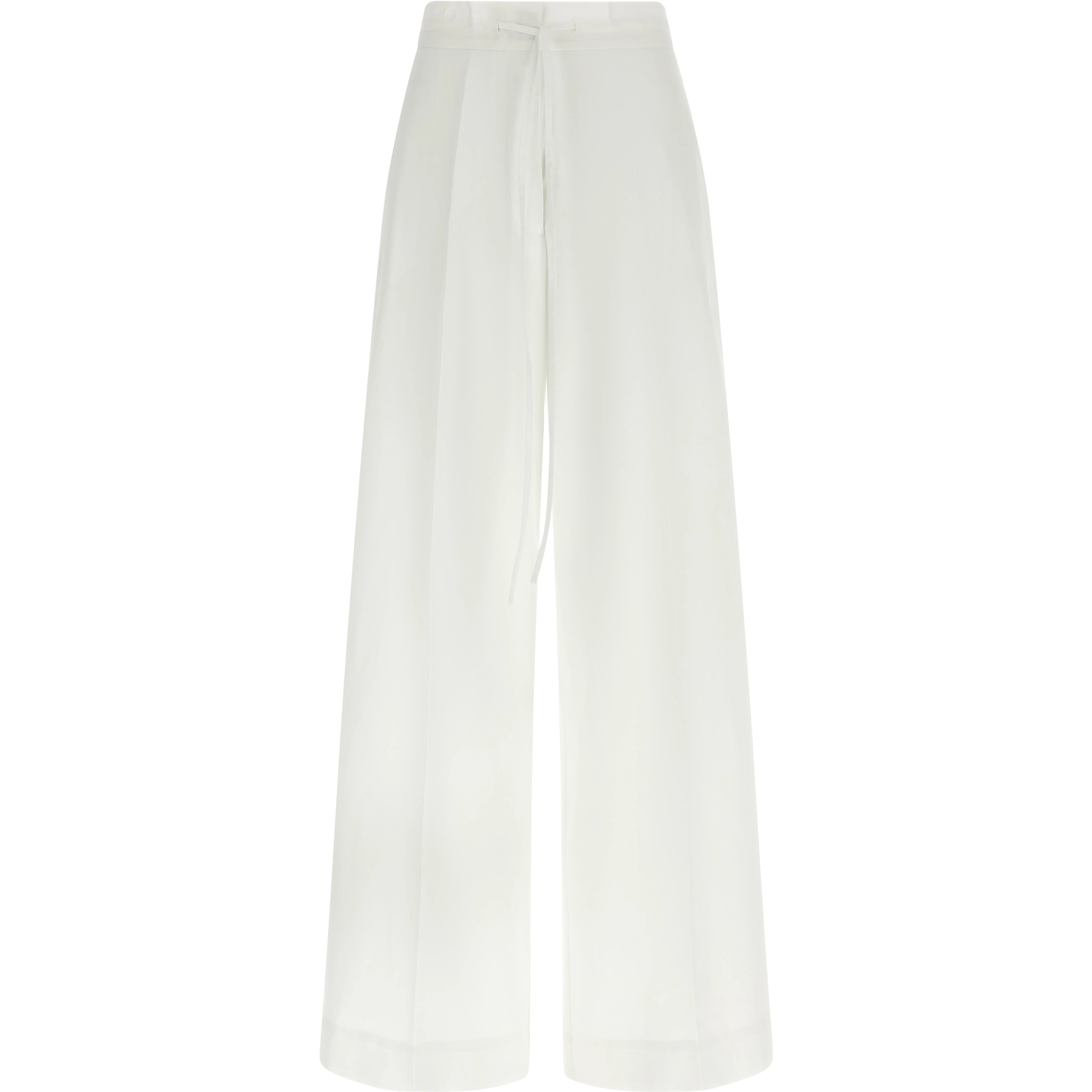 White Cotton Casual Pants