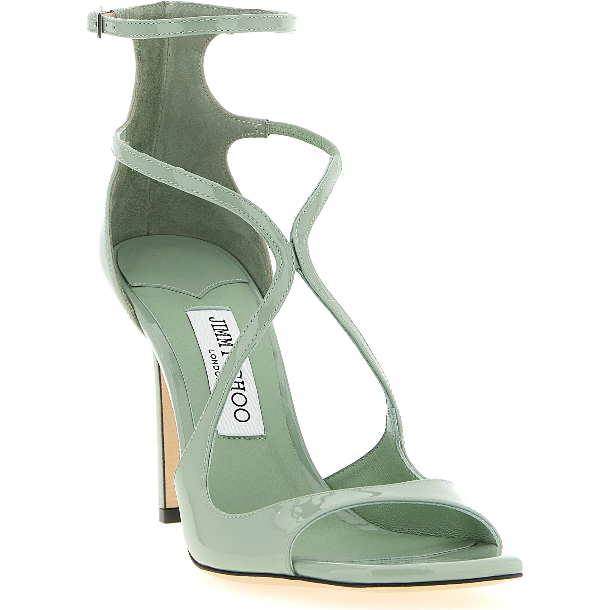 Bicolor Leather Stiletto Heel Sandals