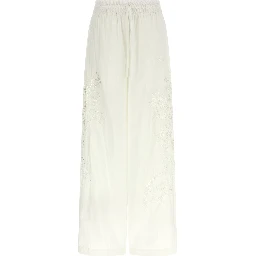 White Polyamide Casual Pants