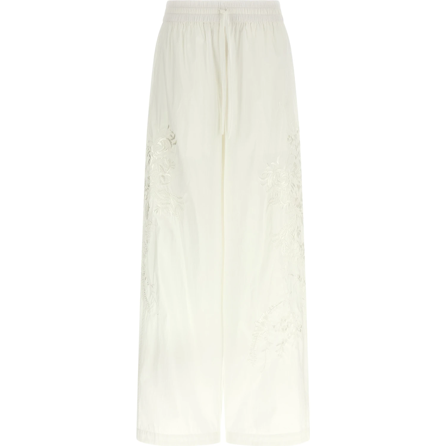 White Polyamide Casual Pants