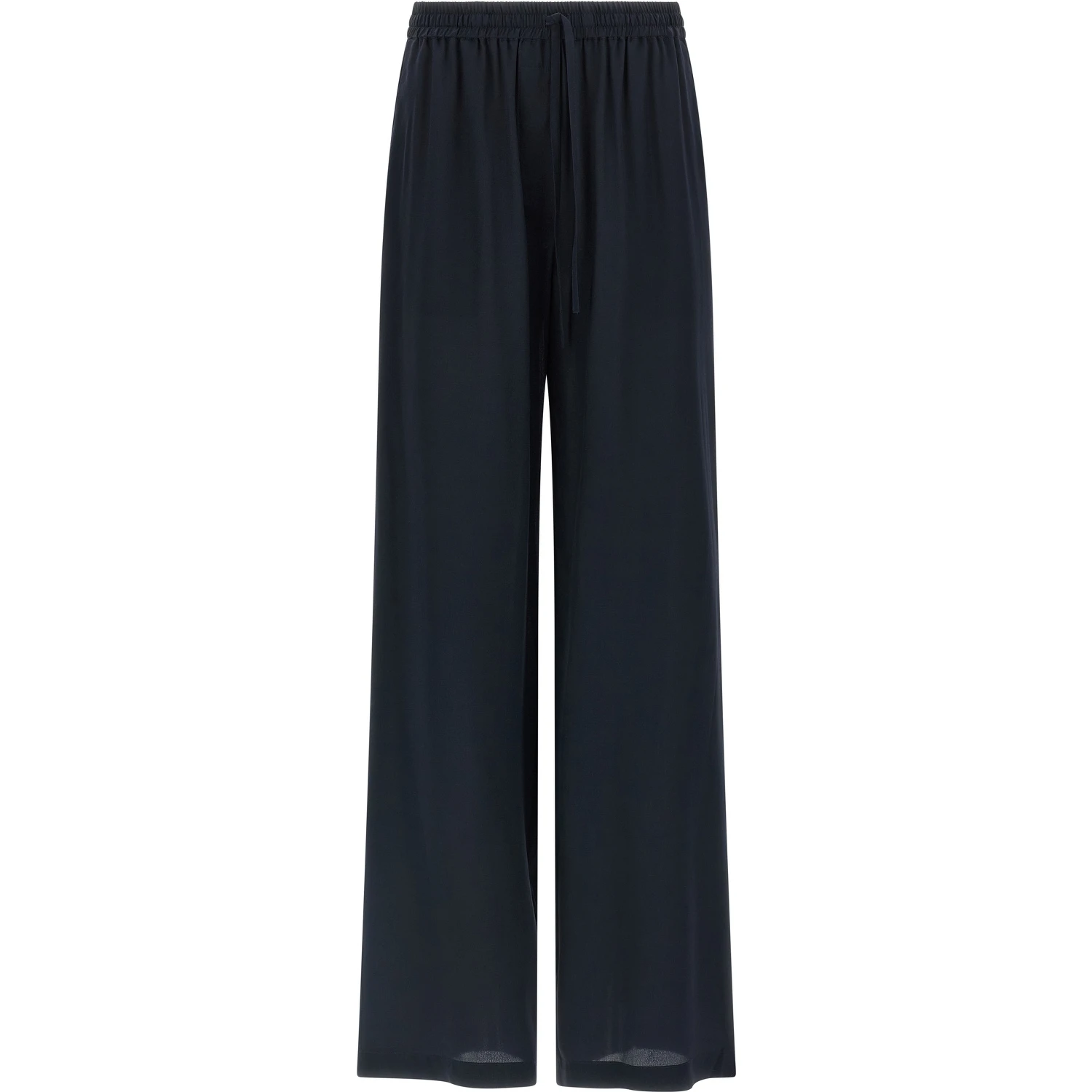 Blue Silk Casual Pants