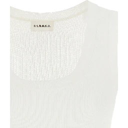 White Cotton Sleeveles T-Shirt