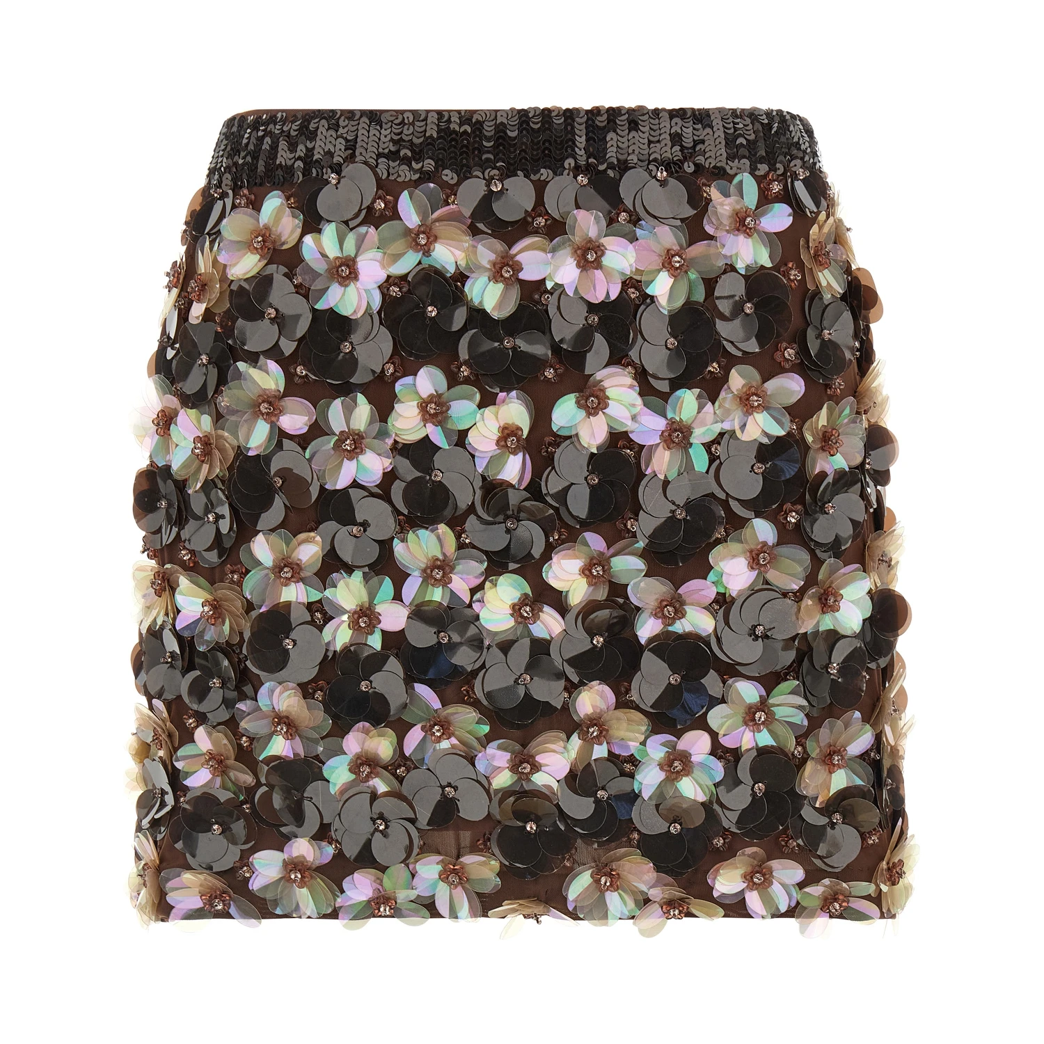Brown Polyamide Long Skirt