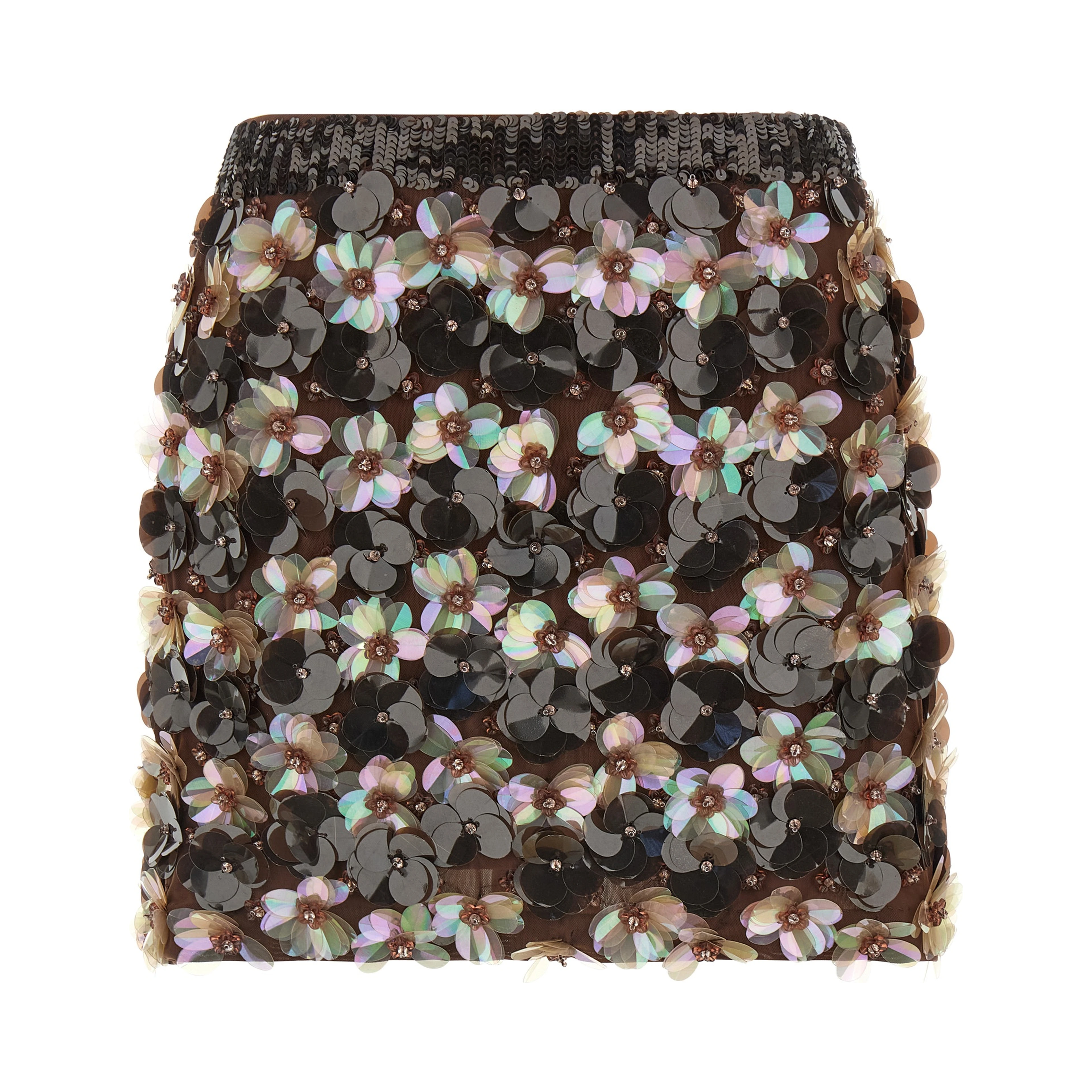 Brown Polyamide Long Skirt