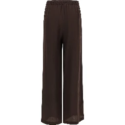 Brown Silk Casual Pants