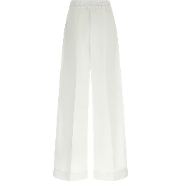 White Cotton Casual Pants