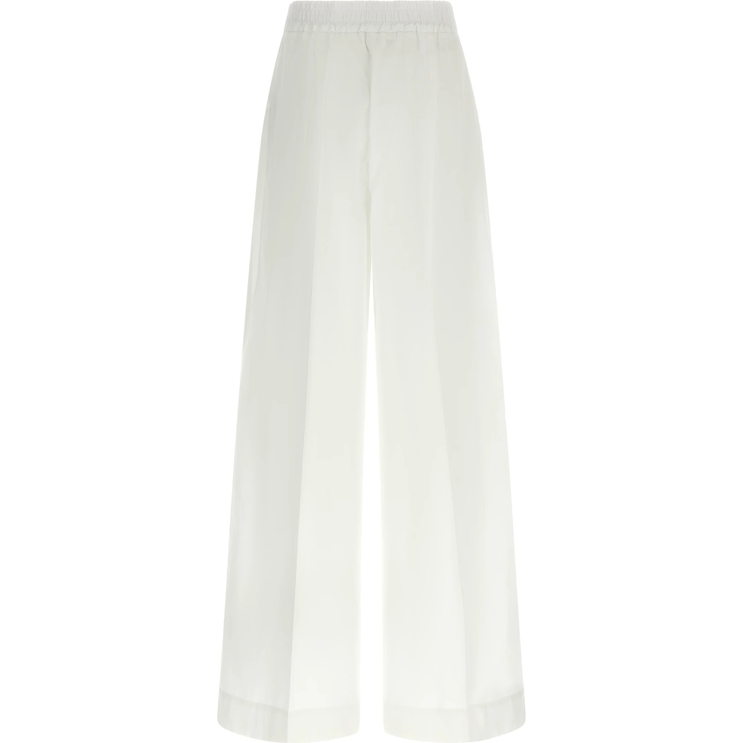 White Cotton Casual Pants