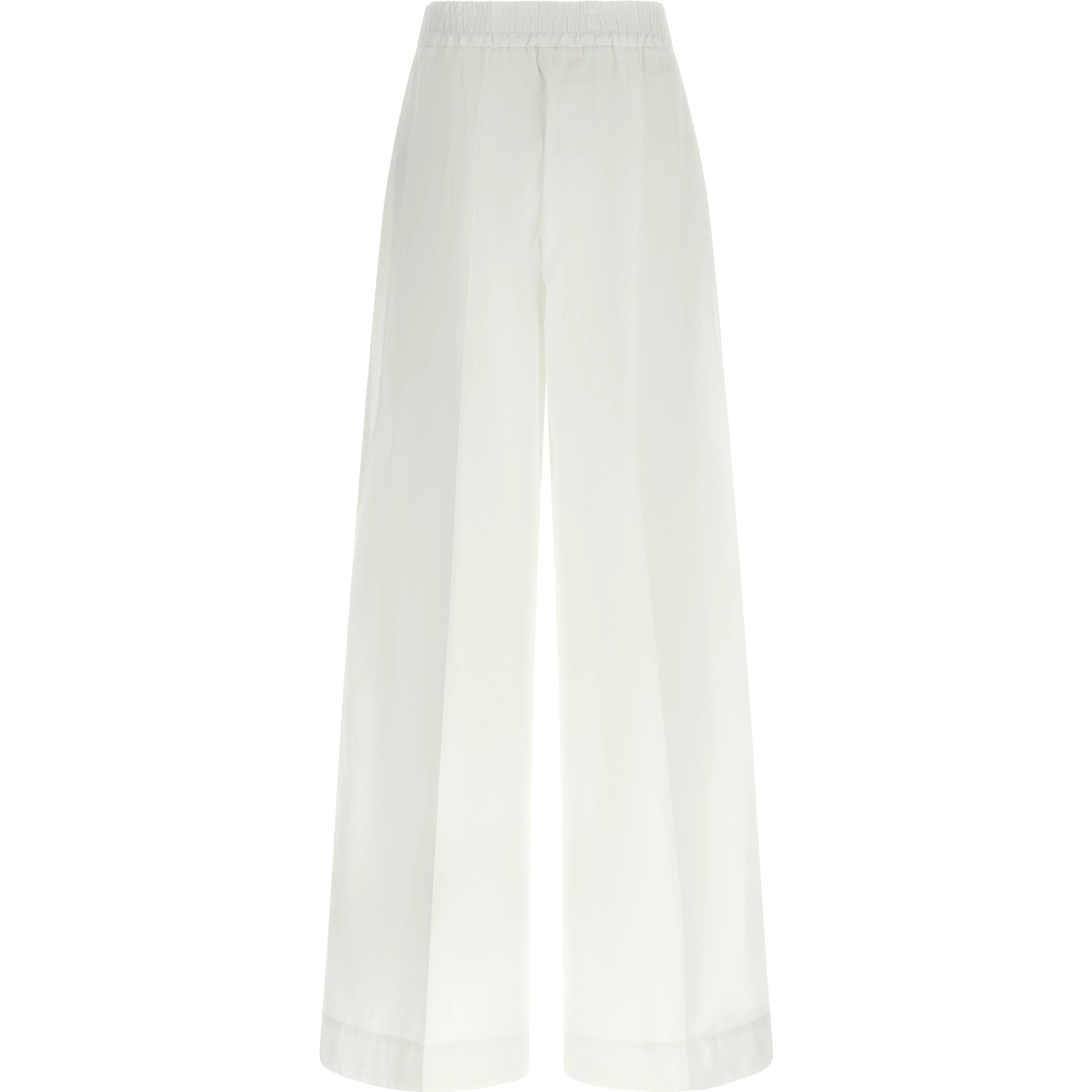 White Cotton Casual Pants