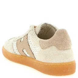 Beige Cotton Low Top Sneakers