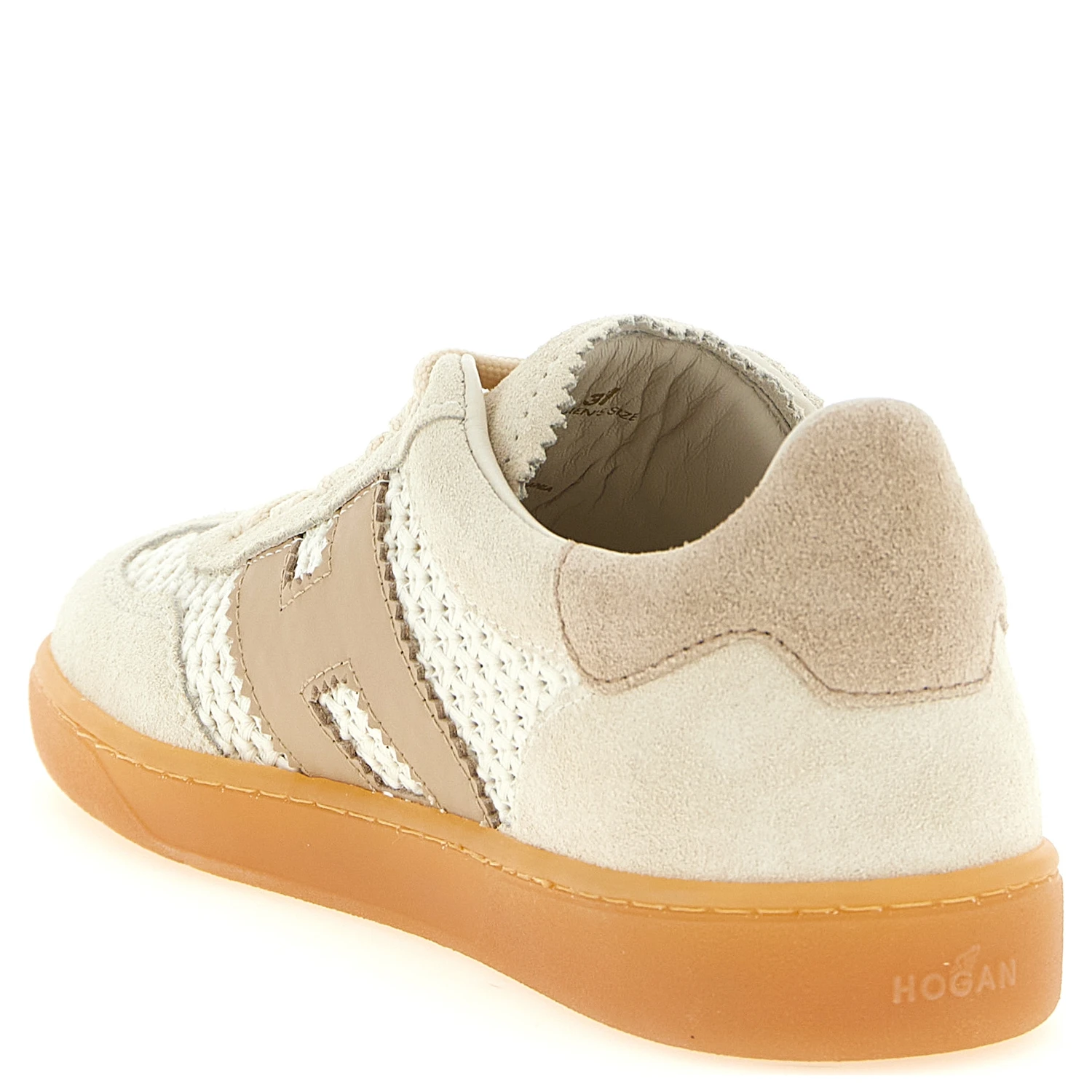 Beige Cotton Low Top Sneakers