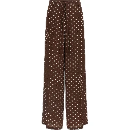 Brown Silk Casual Pants