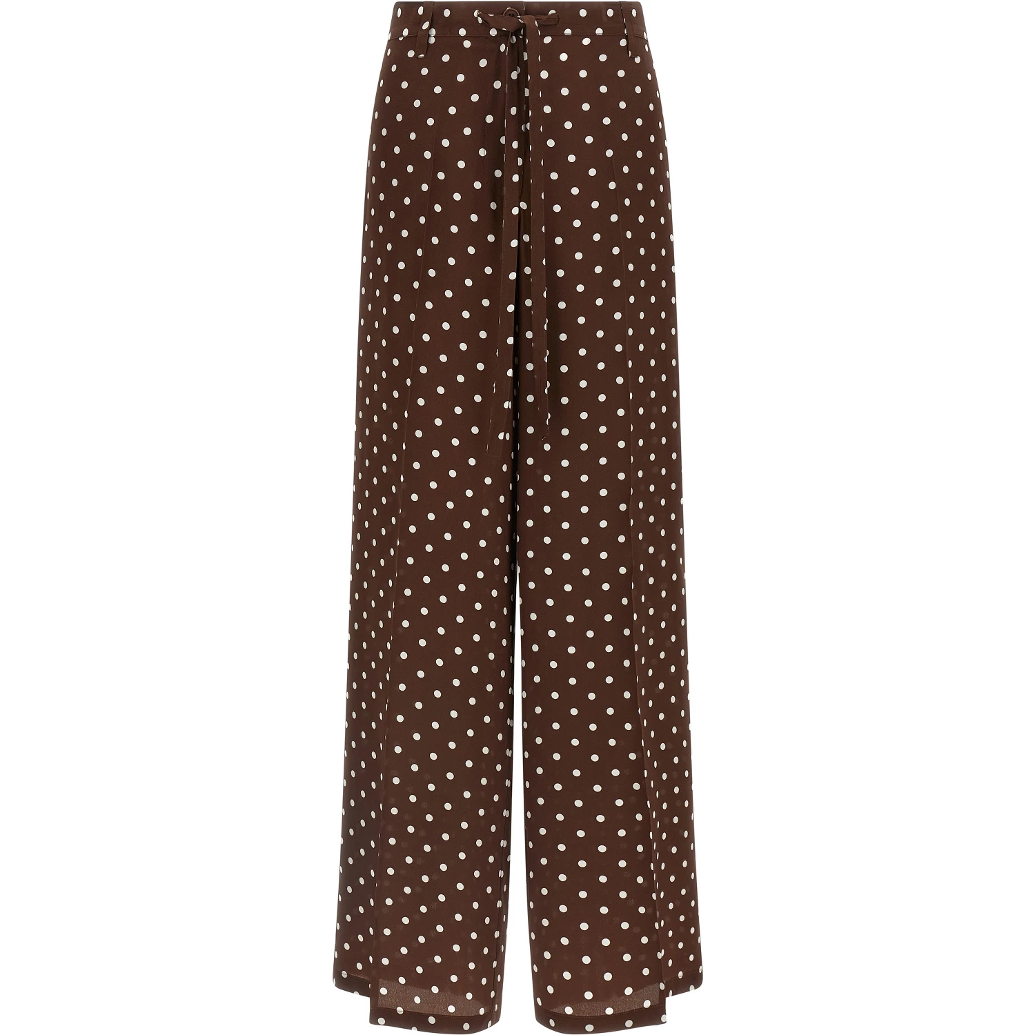 Brown Silk Casual Pants