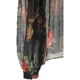 Black Silk Pattern Shirt