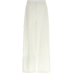 White Polyamide Casual Pants