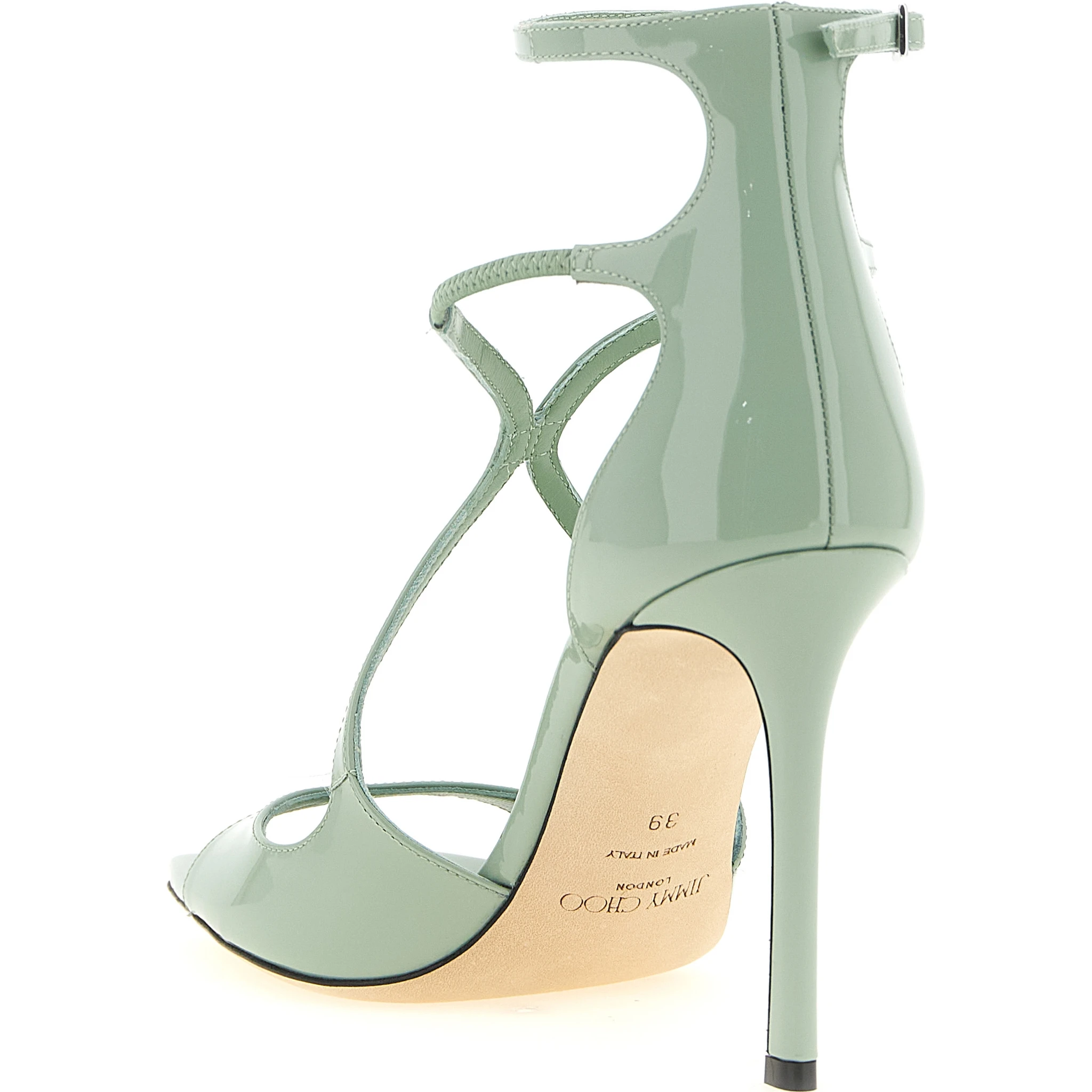 Bicolor Leather Stiletto Heel Sandals