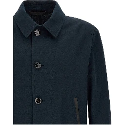 Blue Linen Full-Length Jacket