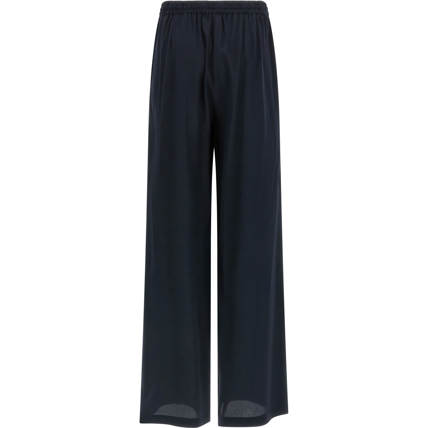 Blue Silk Casual Pants