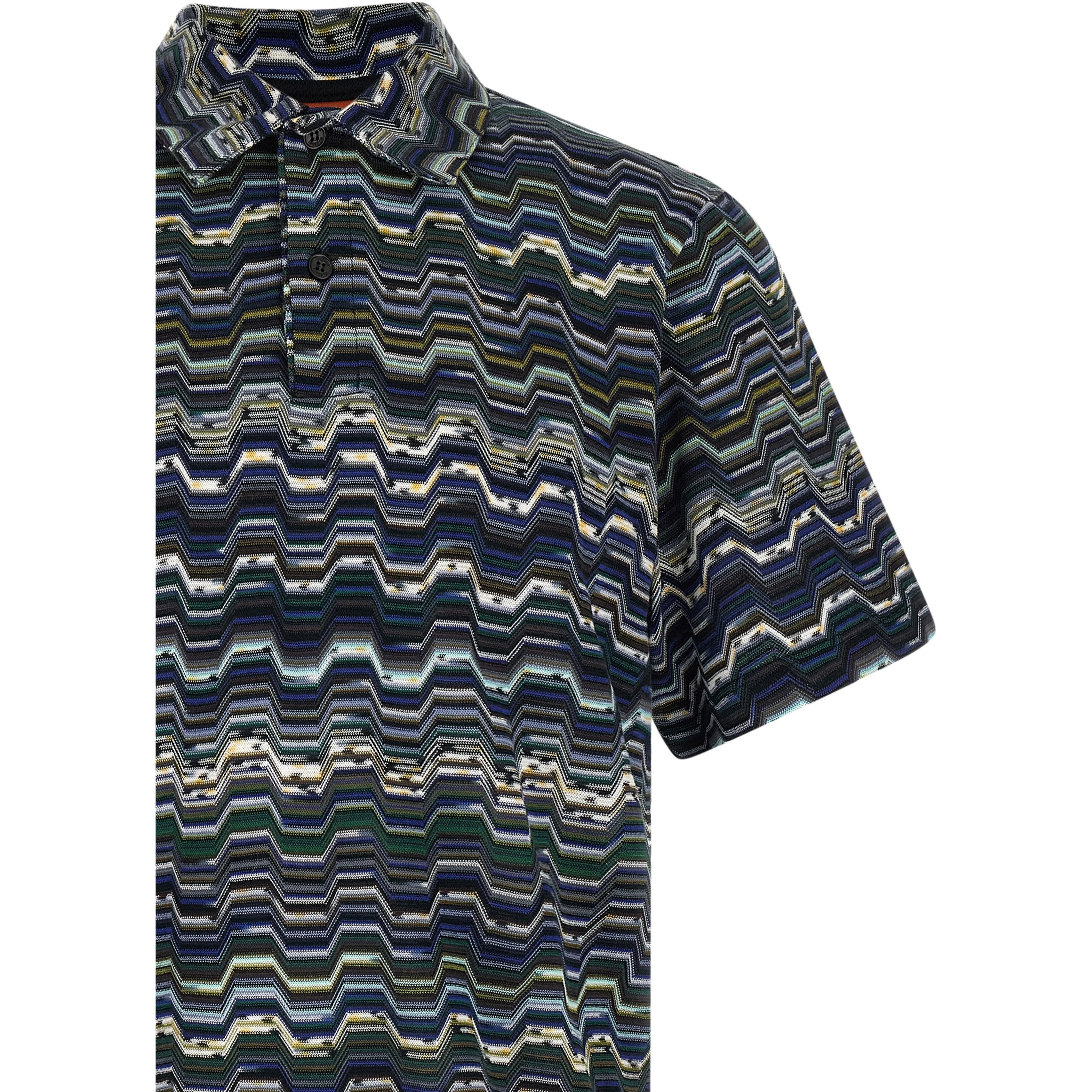 Blue Cotton Polo Shirt