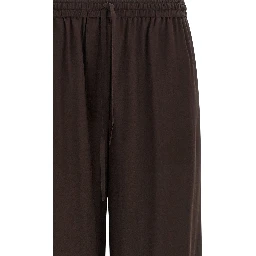 Brown Silk Casual Pants