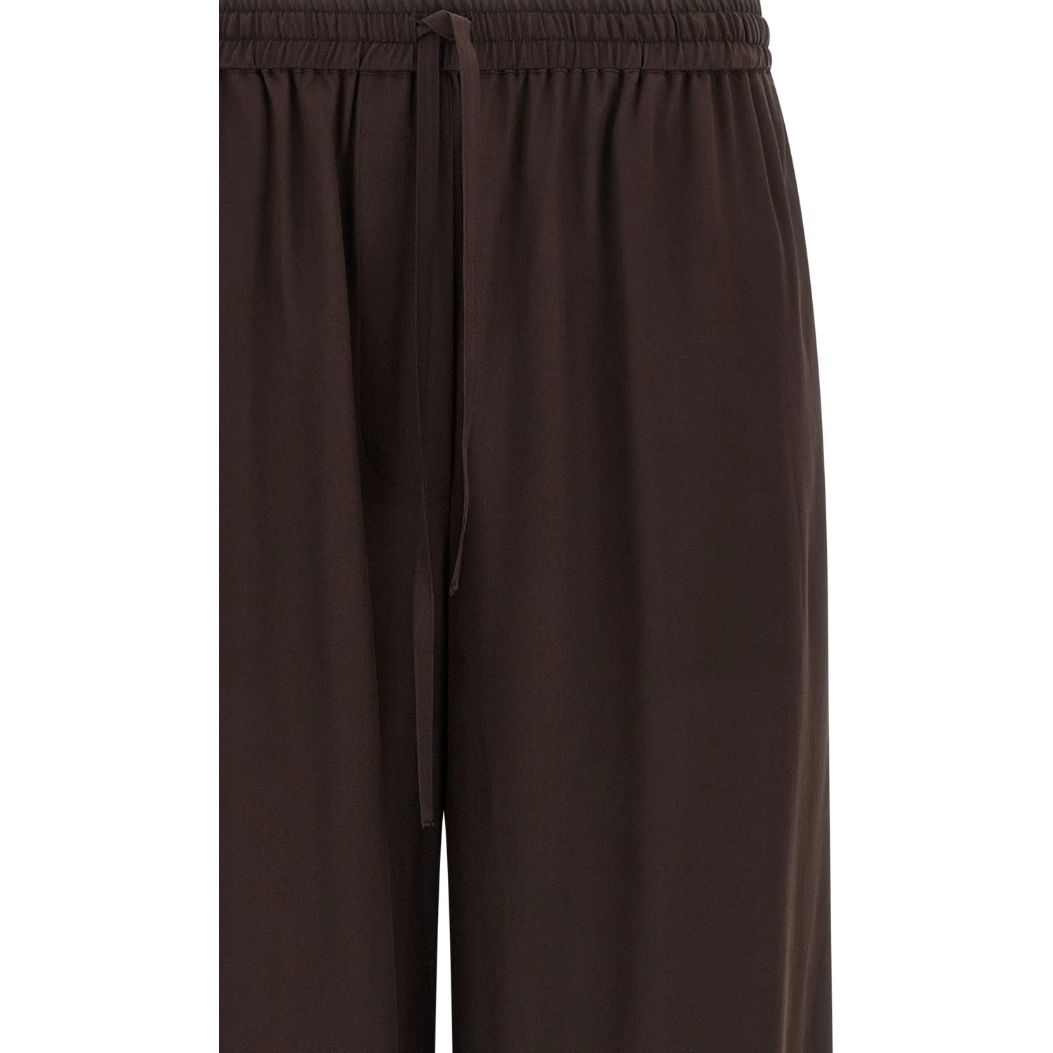 Brown Silk Casual Pants