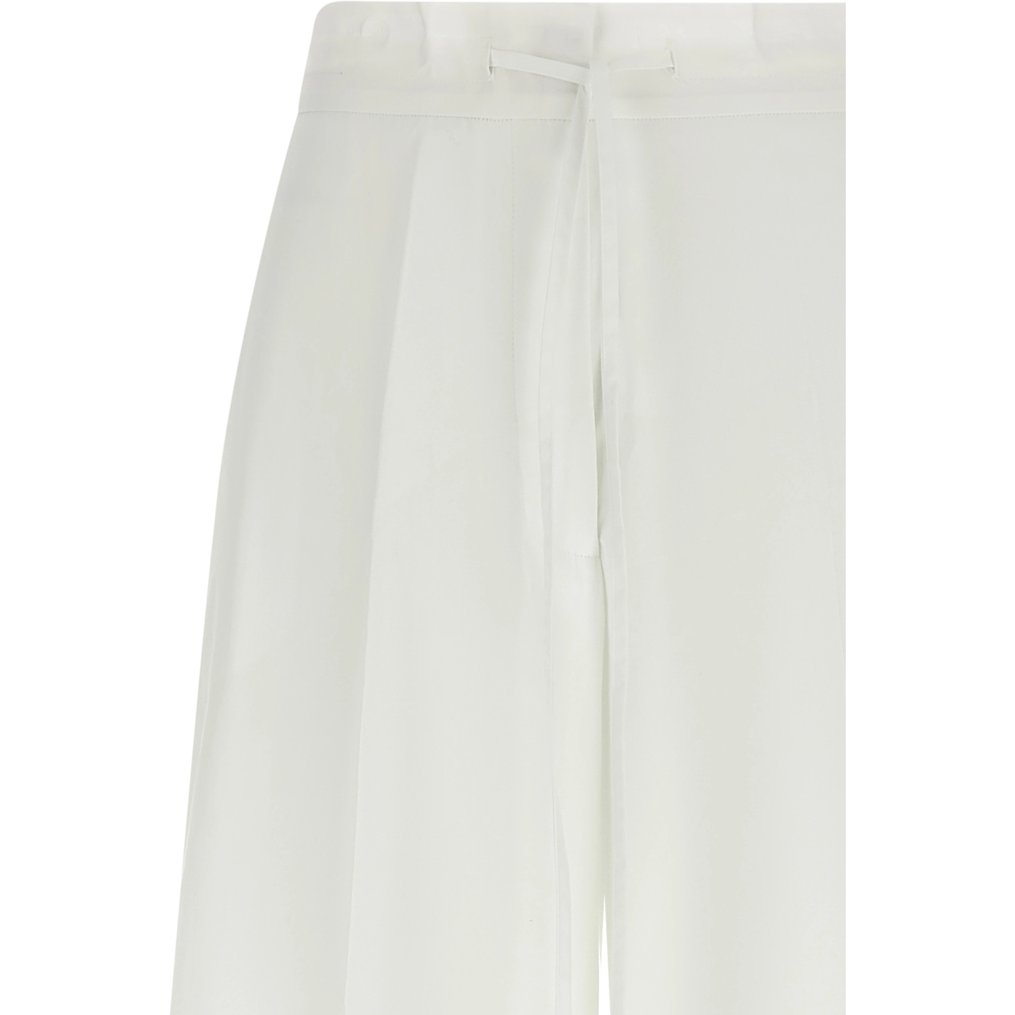 White Cotton Casual Pants