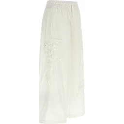 White Polyamide Casual Pants