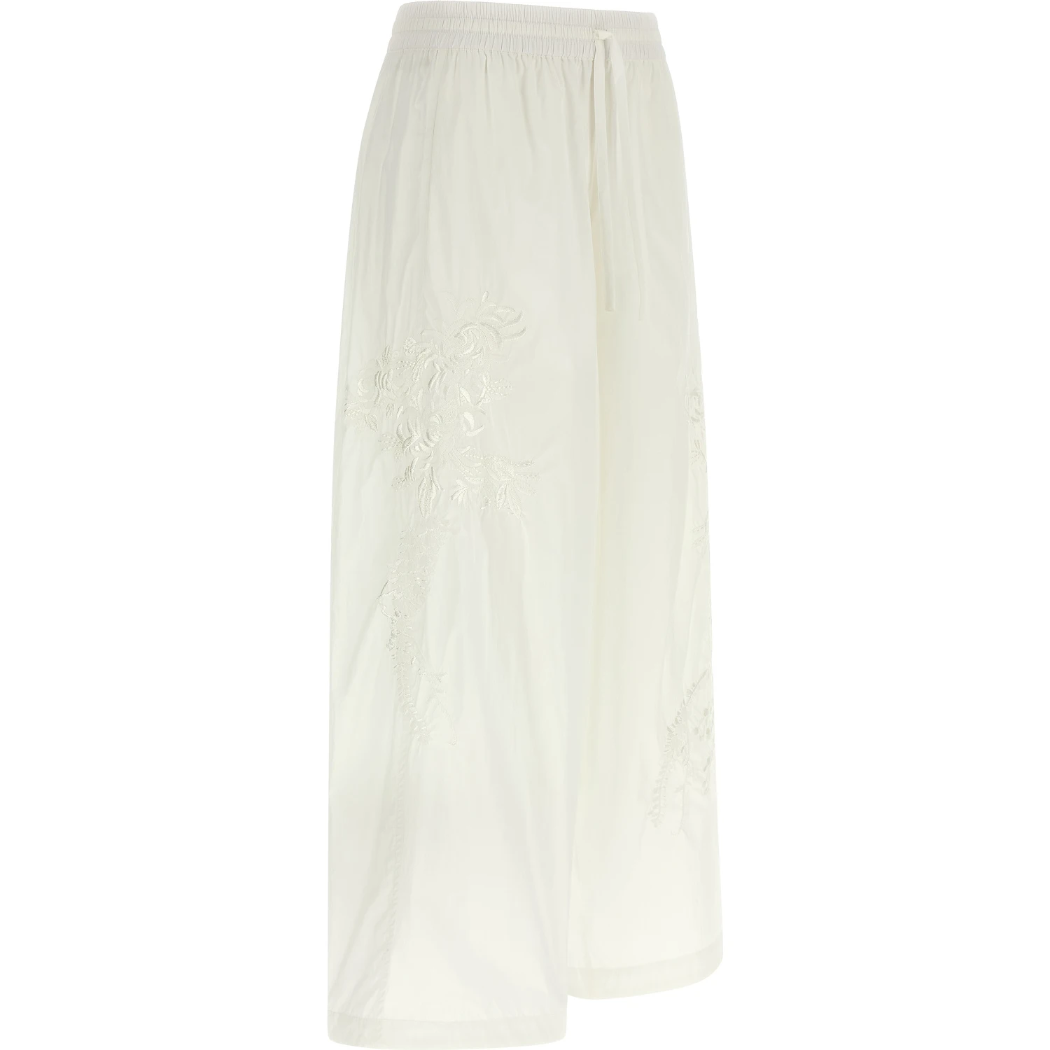 White Polyamide Casual Pants