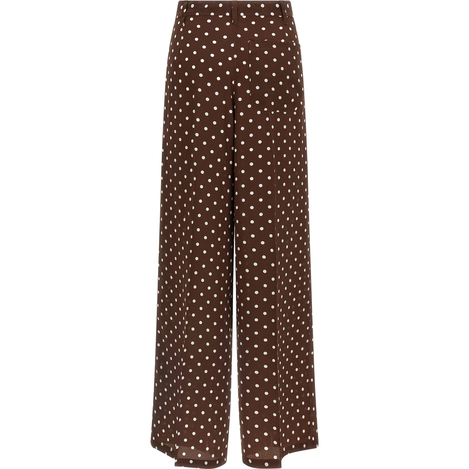 Brown Silk Casual Pants