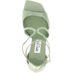 Bicolor Leather Stiletto Heel Sandals