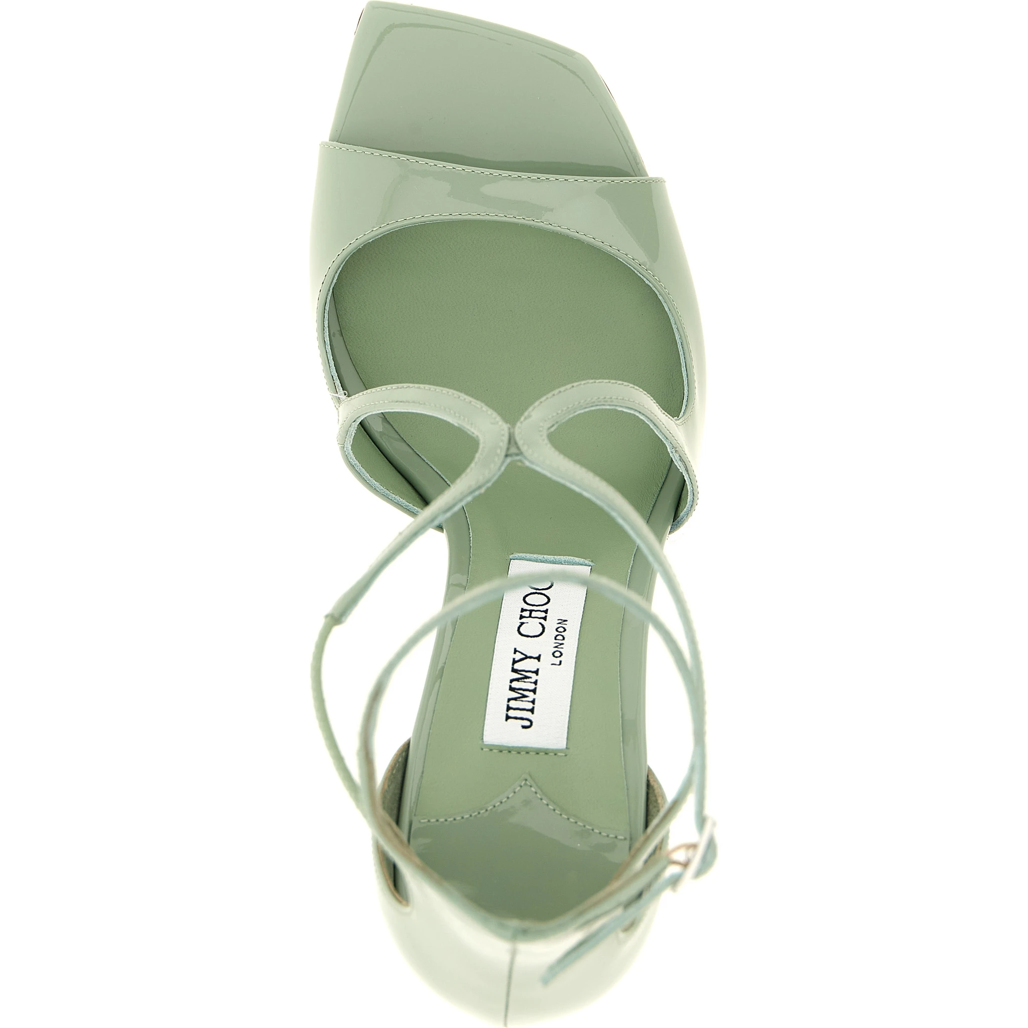 Bicolor Leather Stiletto Heel Sandals