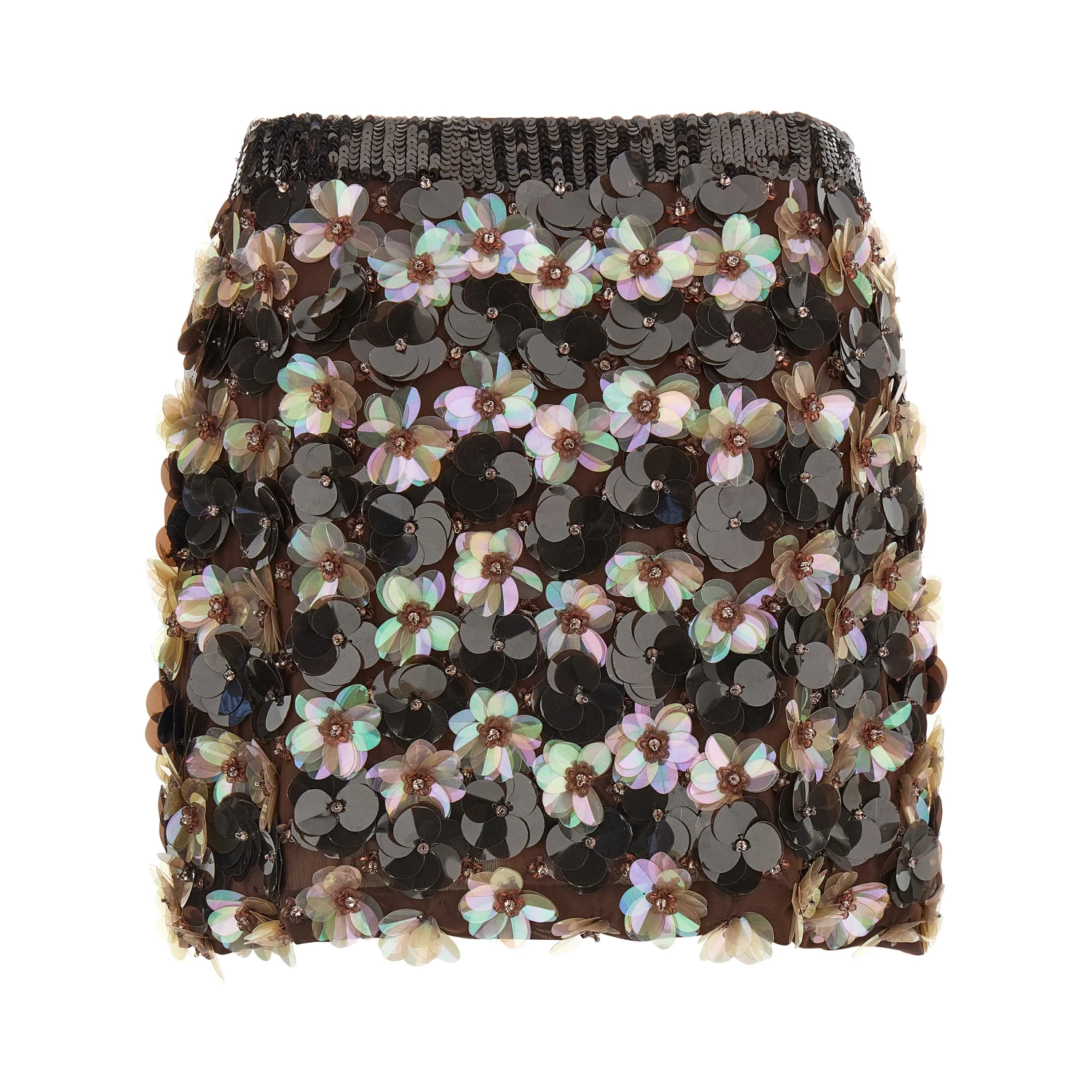 Brown Polyamide Long Skirt
