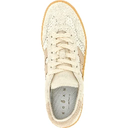 Beige Cotton Low Top Sneakers
