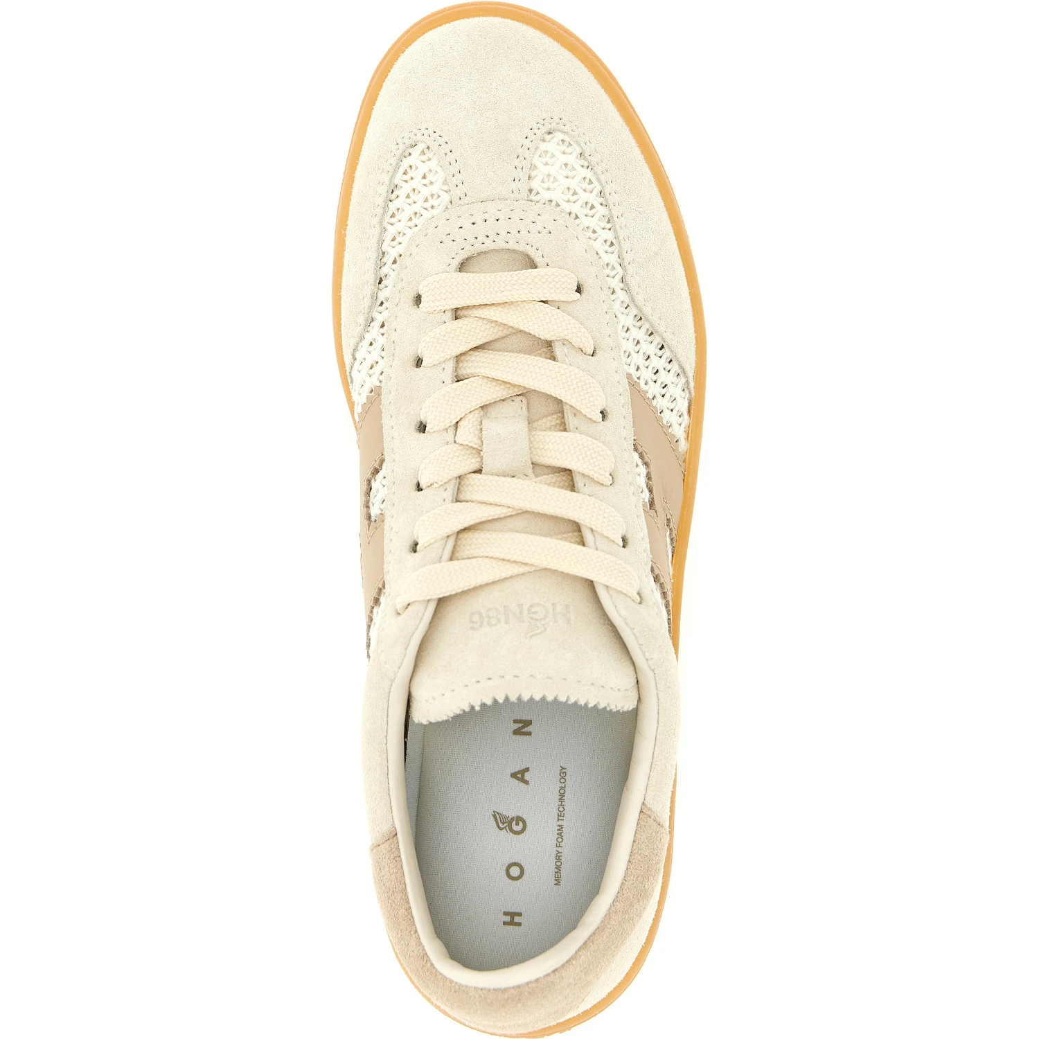 Beige Cotton Low Top Sneakers