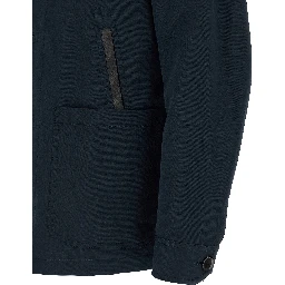 Blue Linen Full-Length Jacket